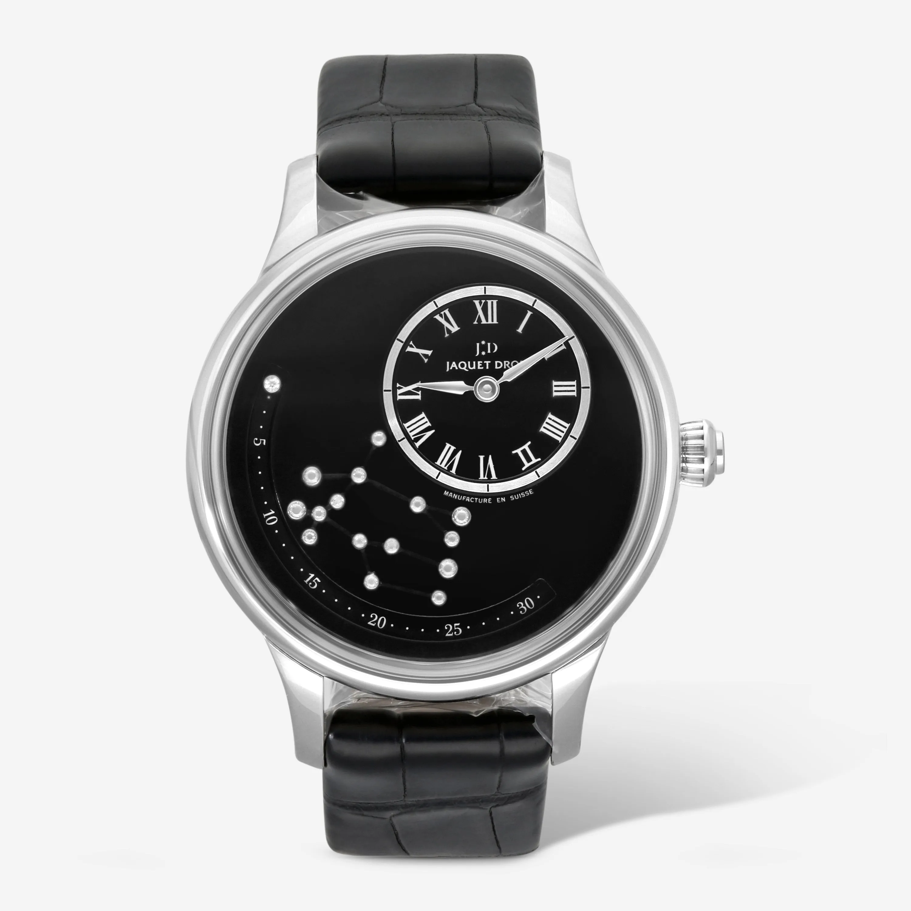 Jaquet Droz Date Astrale Zodiac Set-Gemini 18K White Gold Automatic Mens Watch J021014220