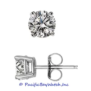 Ladies White Gold Stud Diamond Earrings 1.10ct. T.W.
