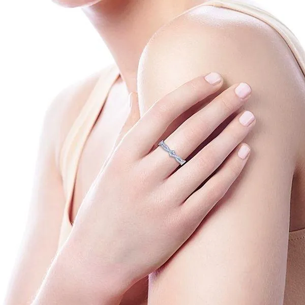 LR51168W45JJ 14K WHITE GOLD STACKABLE DIAMOND LADIES' RING