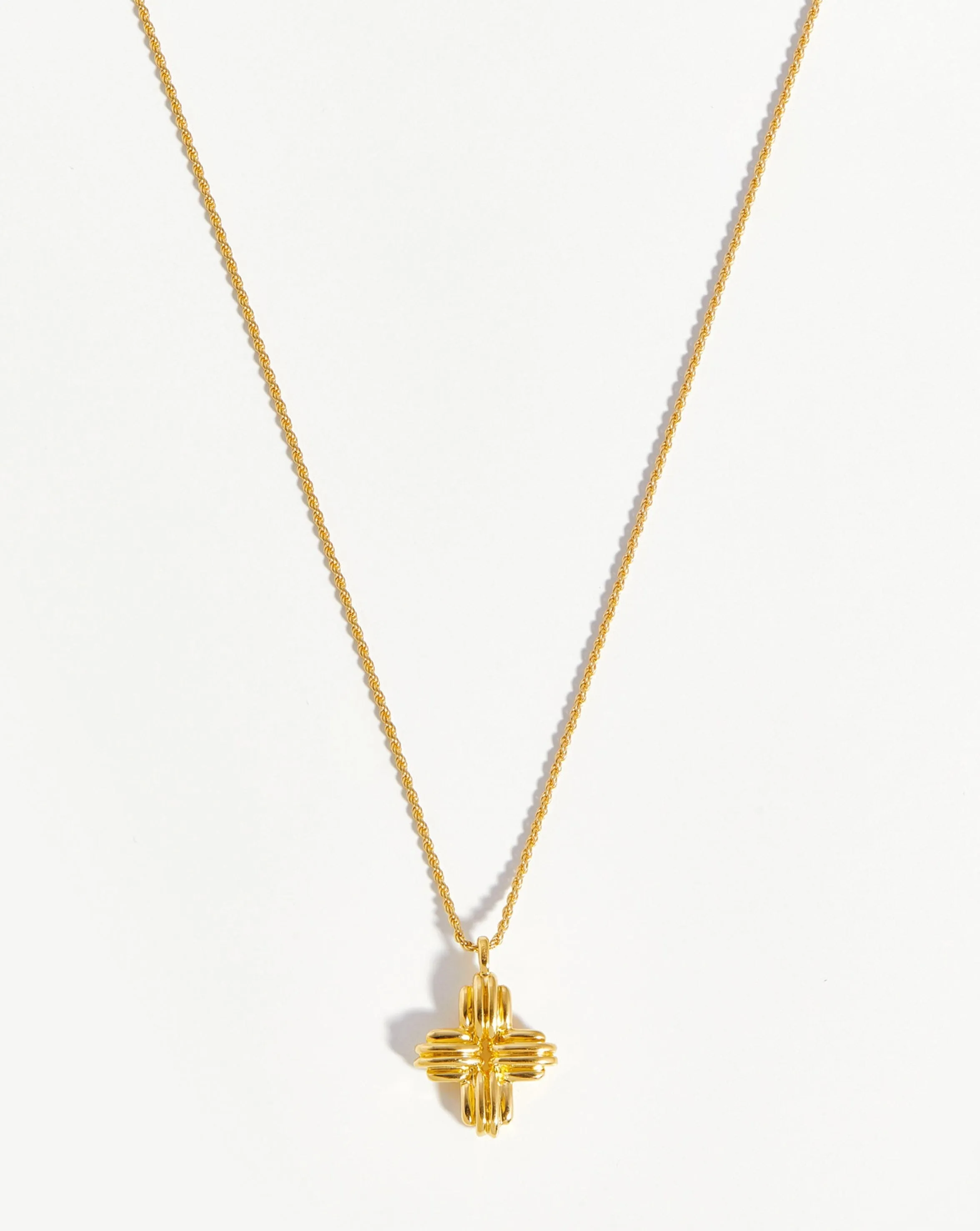 Lucy Williams Large Ridge Cross Necklace | 18k Gold Vermeil