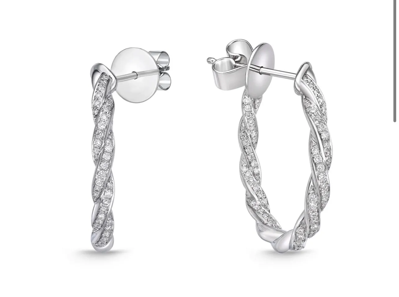 MEMOIRE- VINE PAVE HOOPS - SMALL 0.38-0.44CTW CHHO38224248W72000