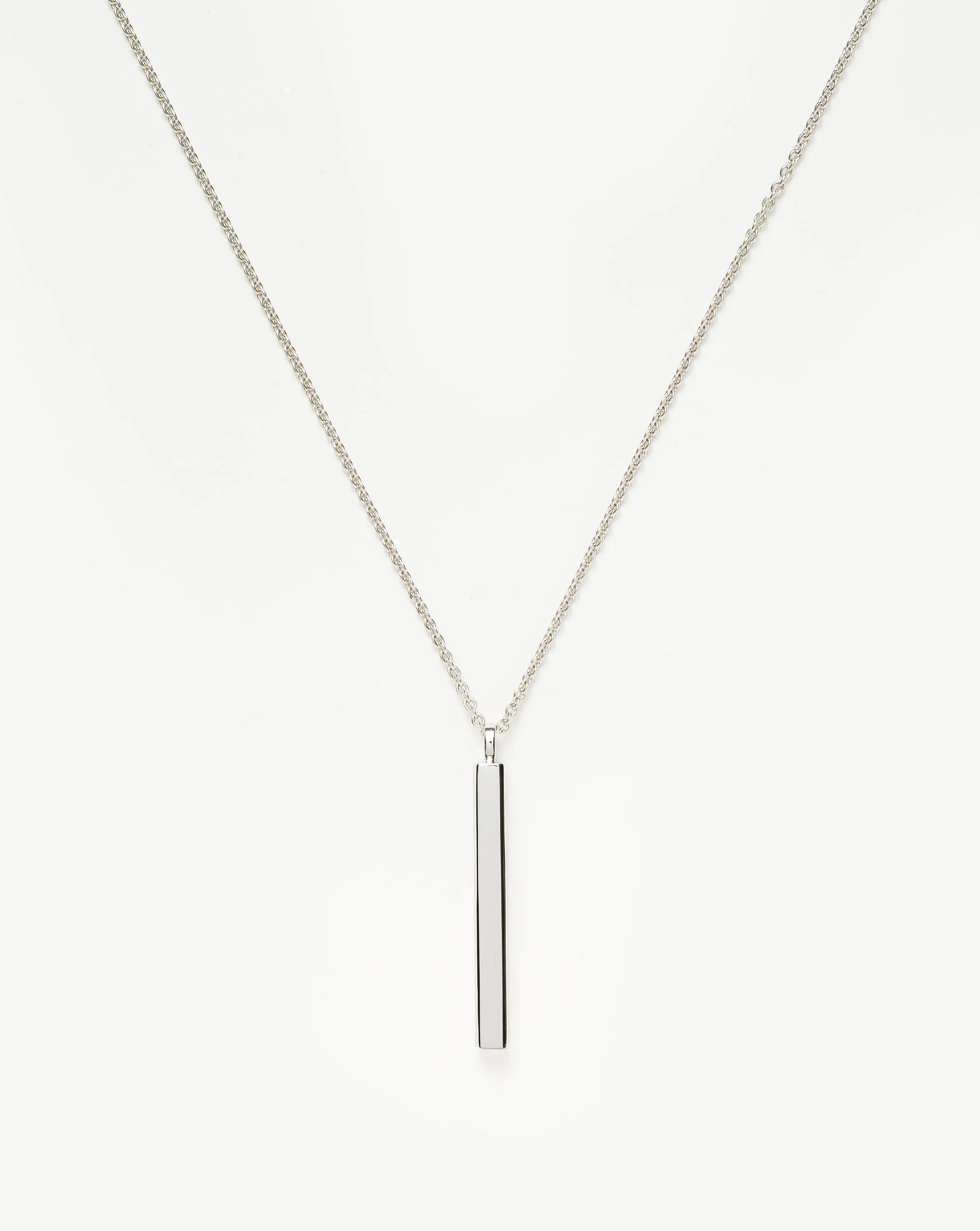 Mens Engravable Tag Pendant Necklace | Sterling Silver