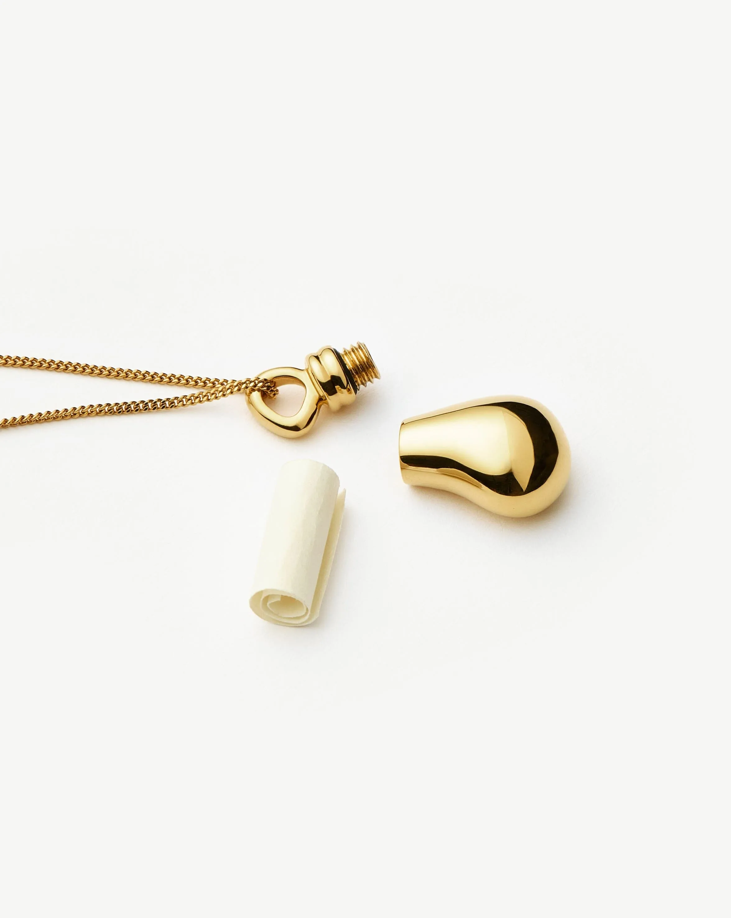 Message in a Bottle Droplet Pendant Necklace | 18k Gold Plated