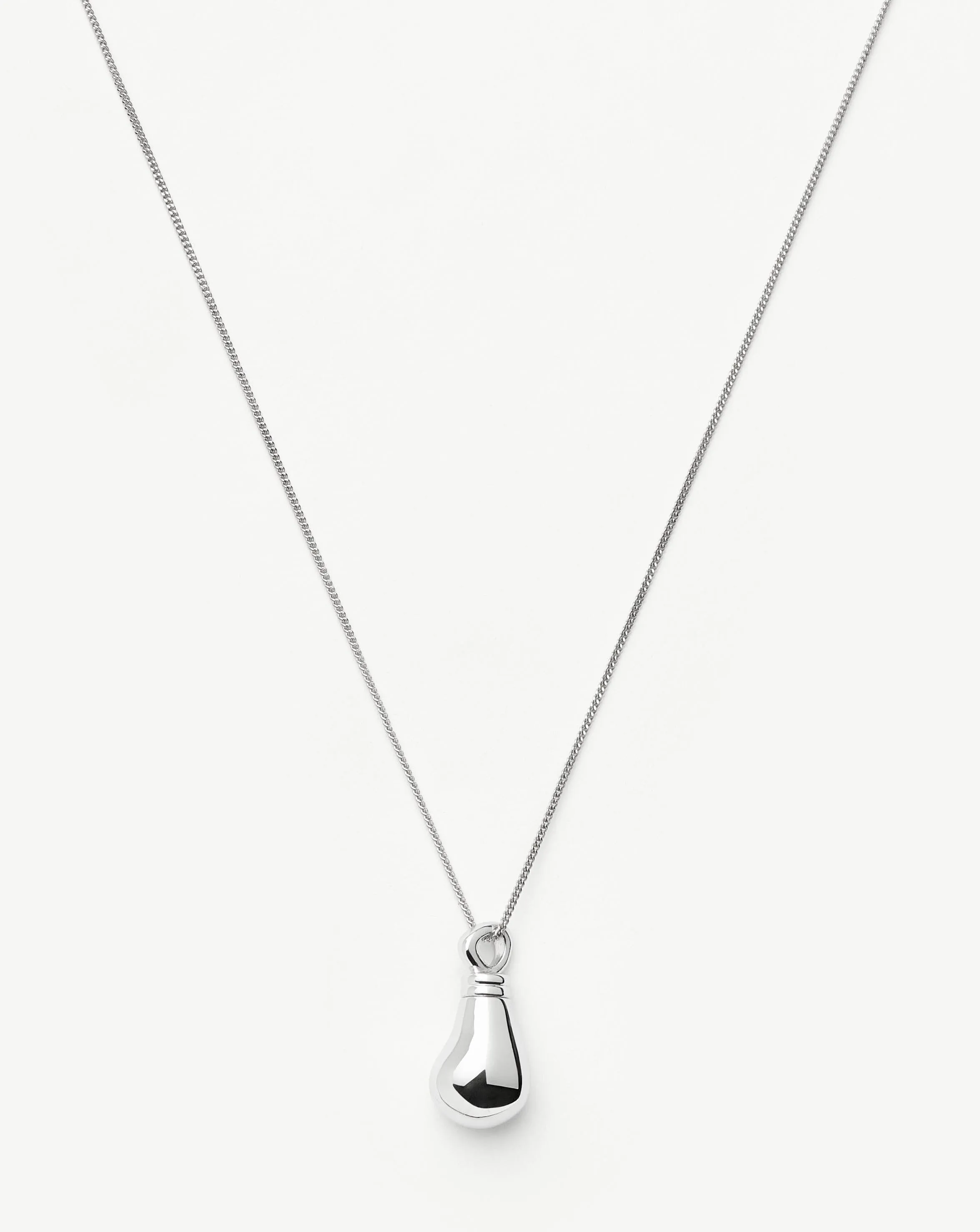 Message in a Bottle Droplet Pendant Necklace | Silver Plated