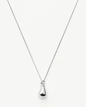 Message in a Bottle Droplet Pendant Necklace | Silver Plated