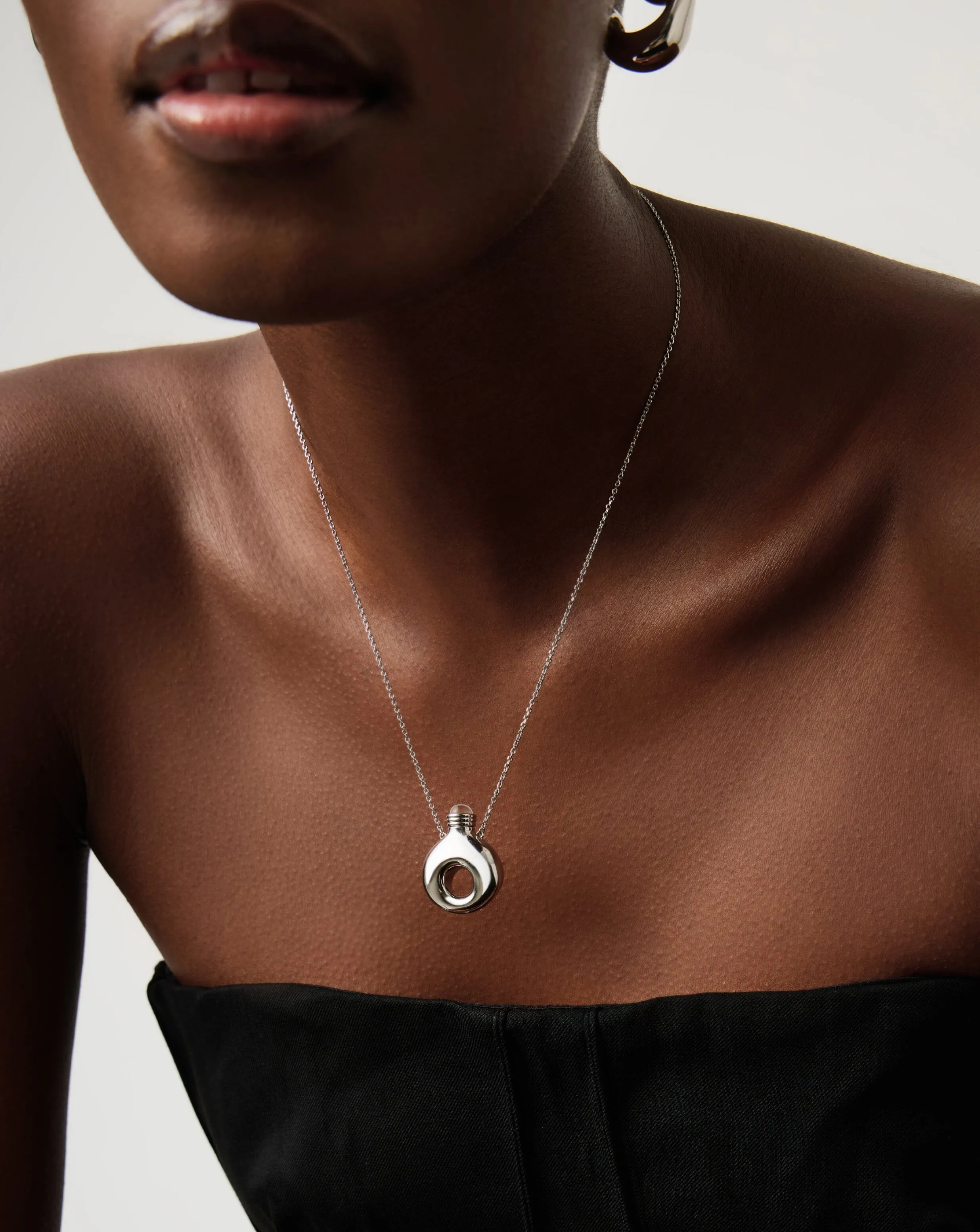 Message in a Bottle Molten Pendant Necklace  | Silver Plated