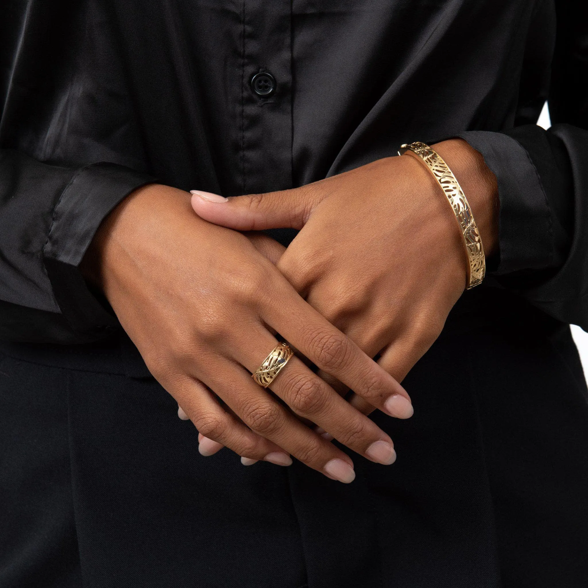 Monstera Ring in Gold - 8mm