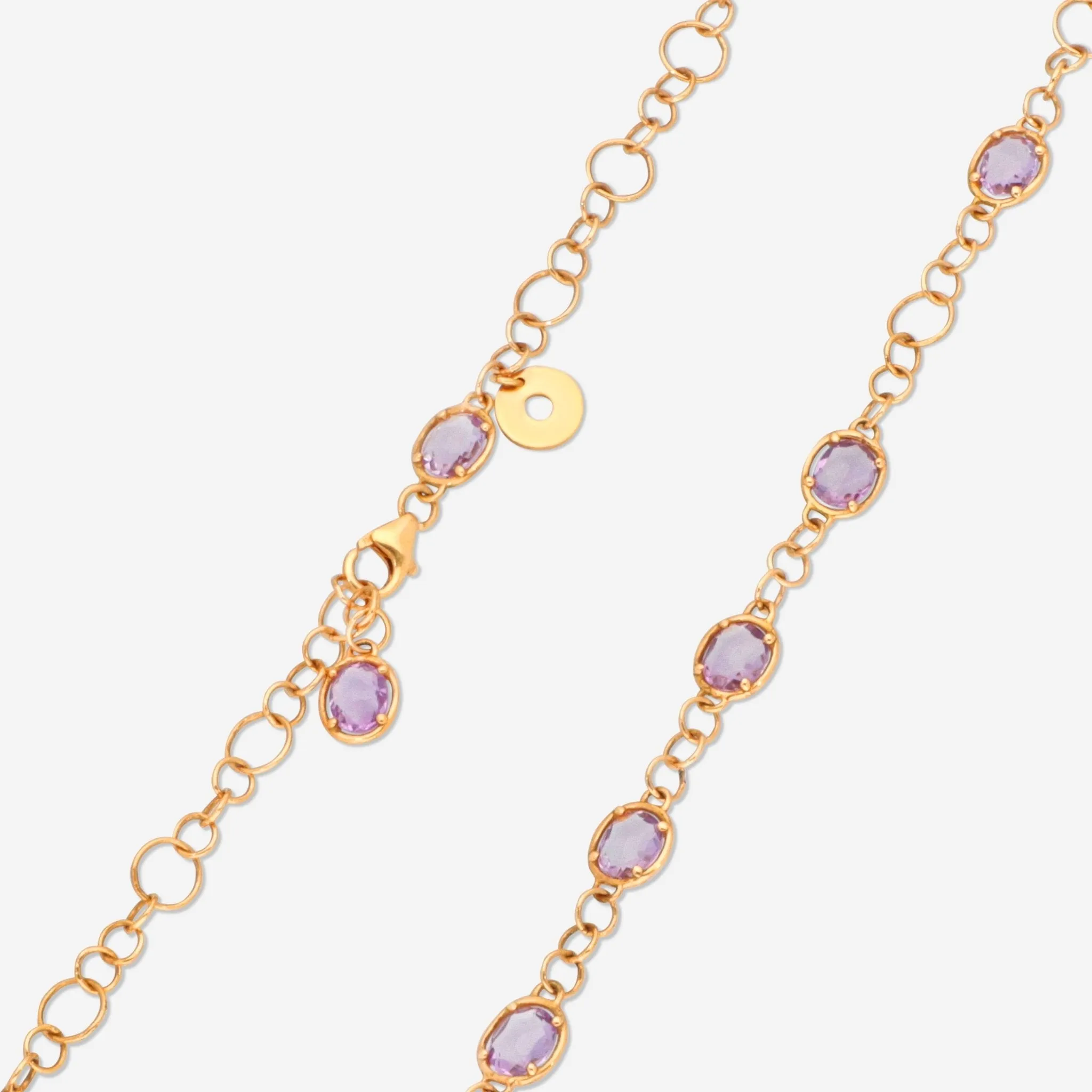 Nanis 18K Yellow Gold Amethyst Chain Necklace CN16-565