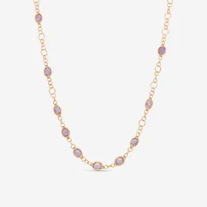 Nanis 18K Yellow Gold Amethyst Chain Necklace CN16-565