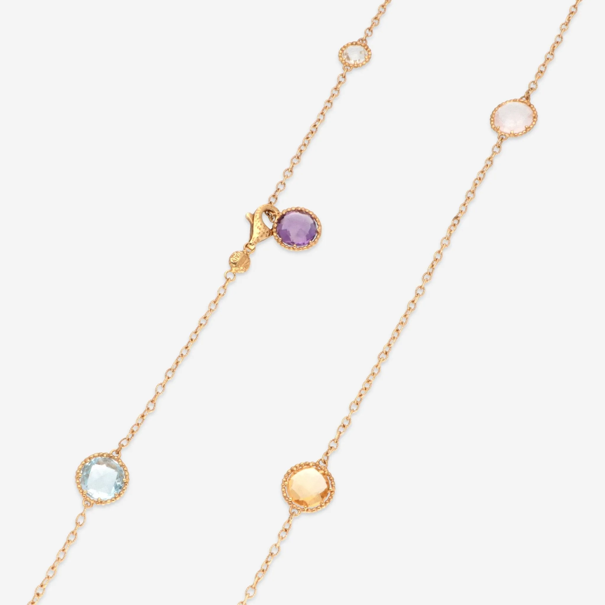 Nanis 18K Yellow Gold Blue Topaz & Citrine Necklace CN13-560