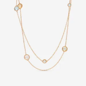 Nanis 18K Yellow Gold Blue Topaz & Citrine Necklace CN13-560