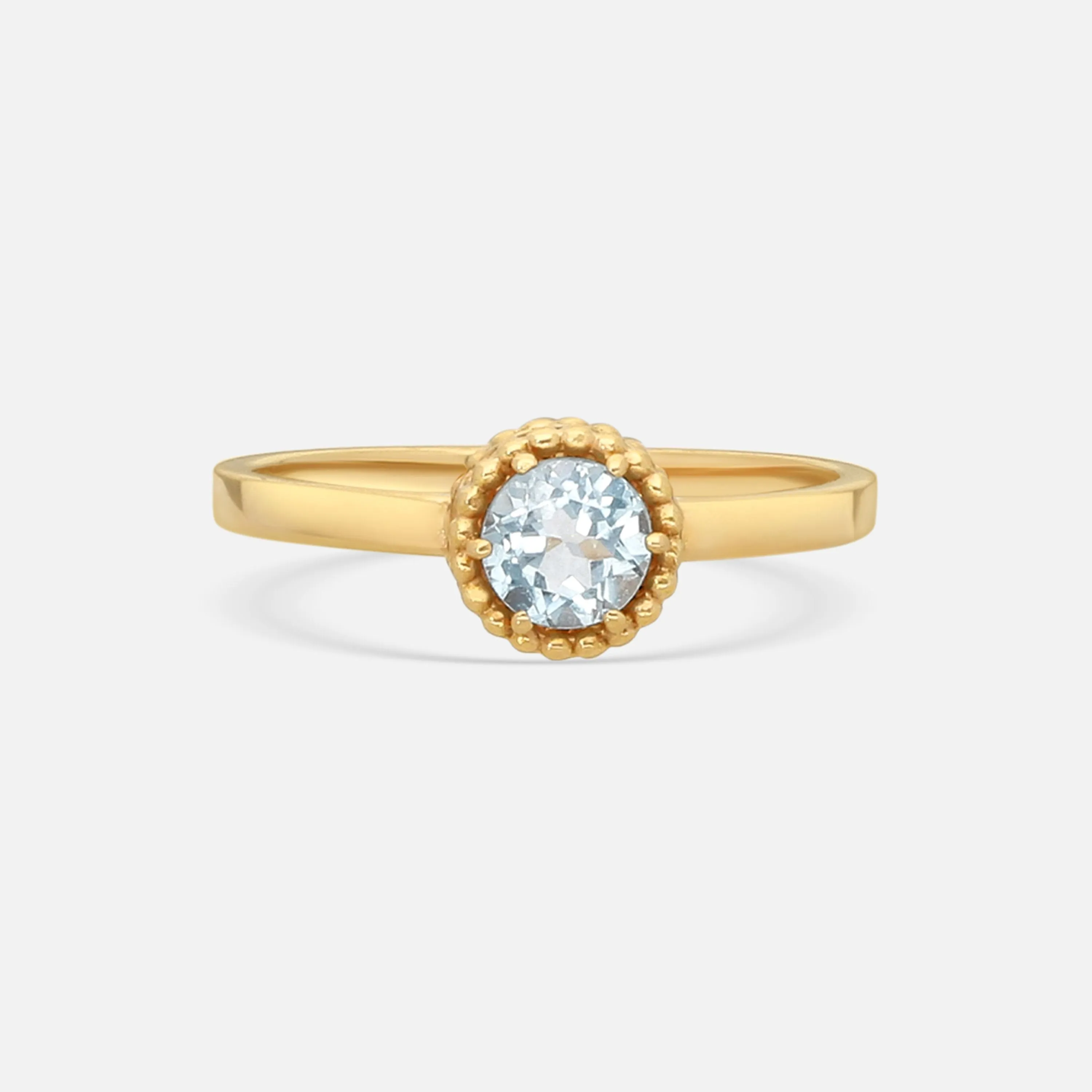 Nanis 18K Yellow Gold Blue Topaz Ring AH33-560