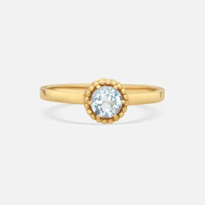 Nanis 18K Yellow Gold Blue Topaz Ring AH33-560