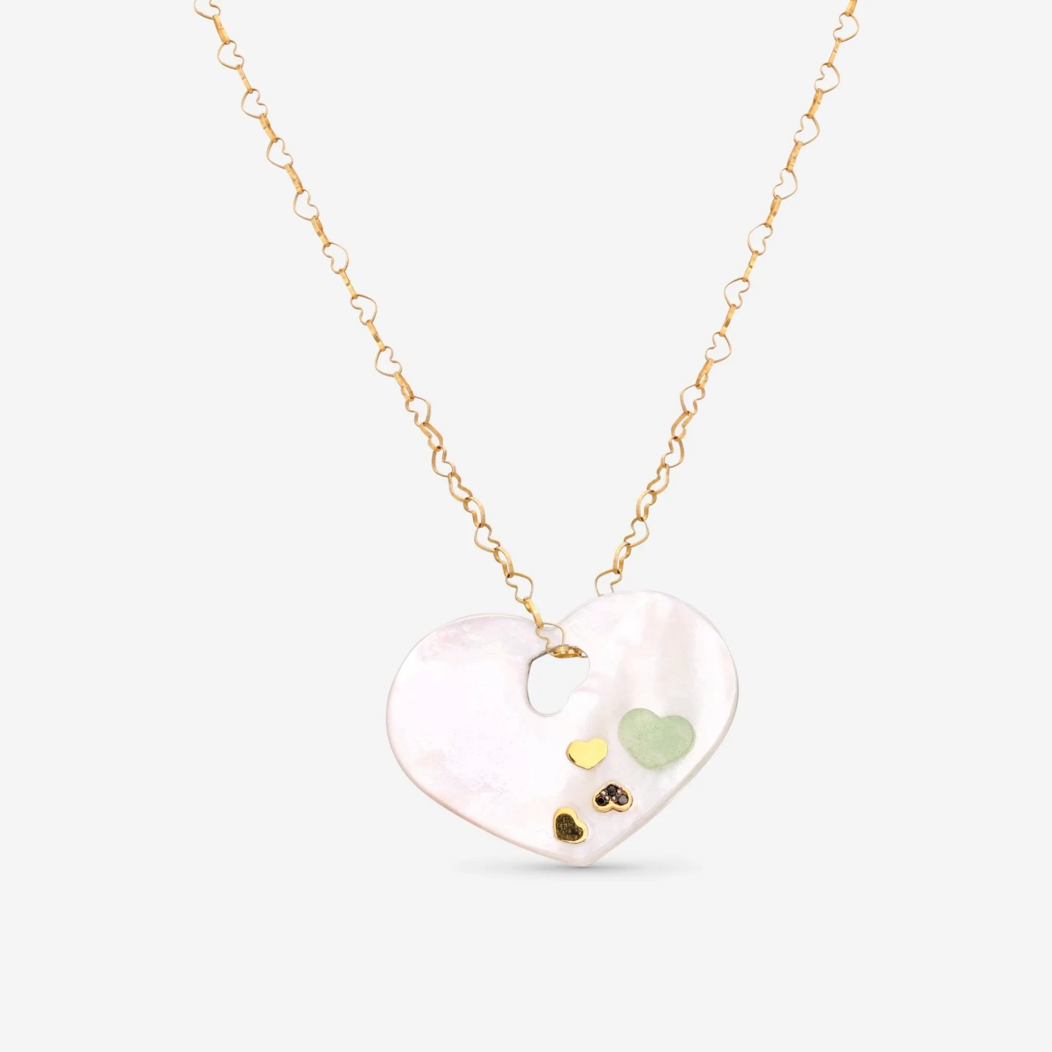 Nanis 18K Yellow Gold Chain Heart Necklace CS8-524