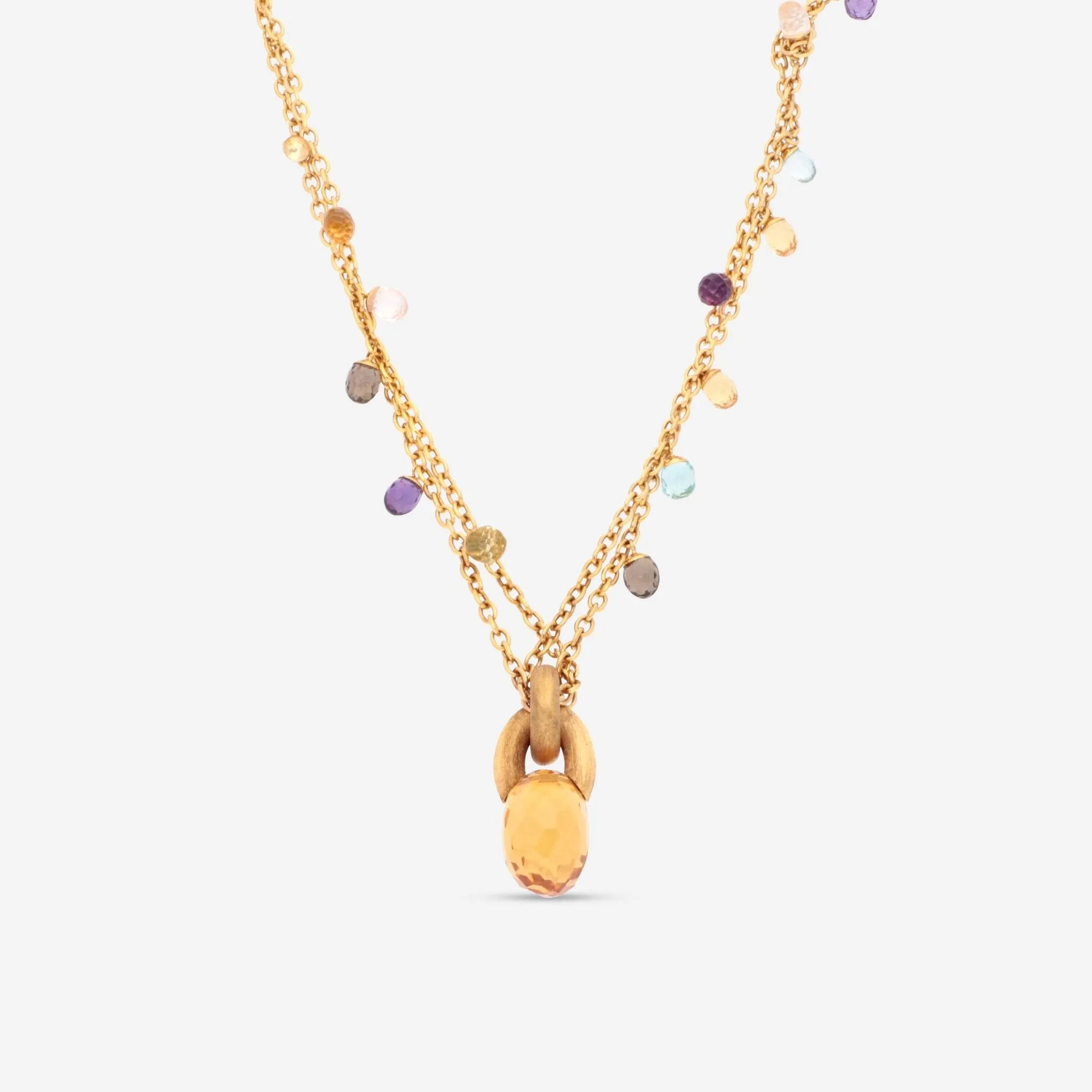 Nanis 18K Yellow Gold Natural Stone Pendant Necklace CN1-539