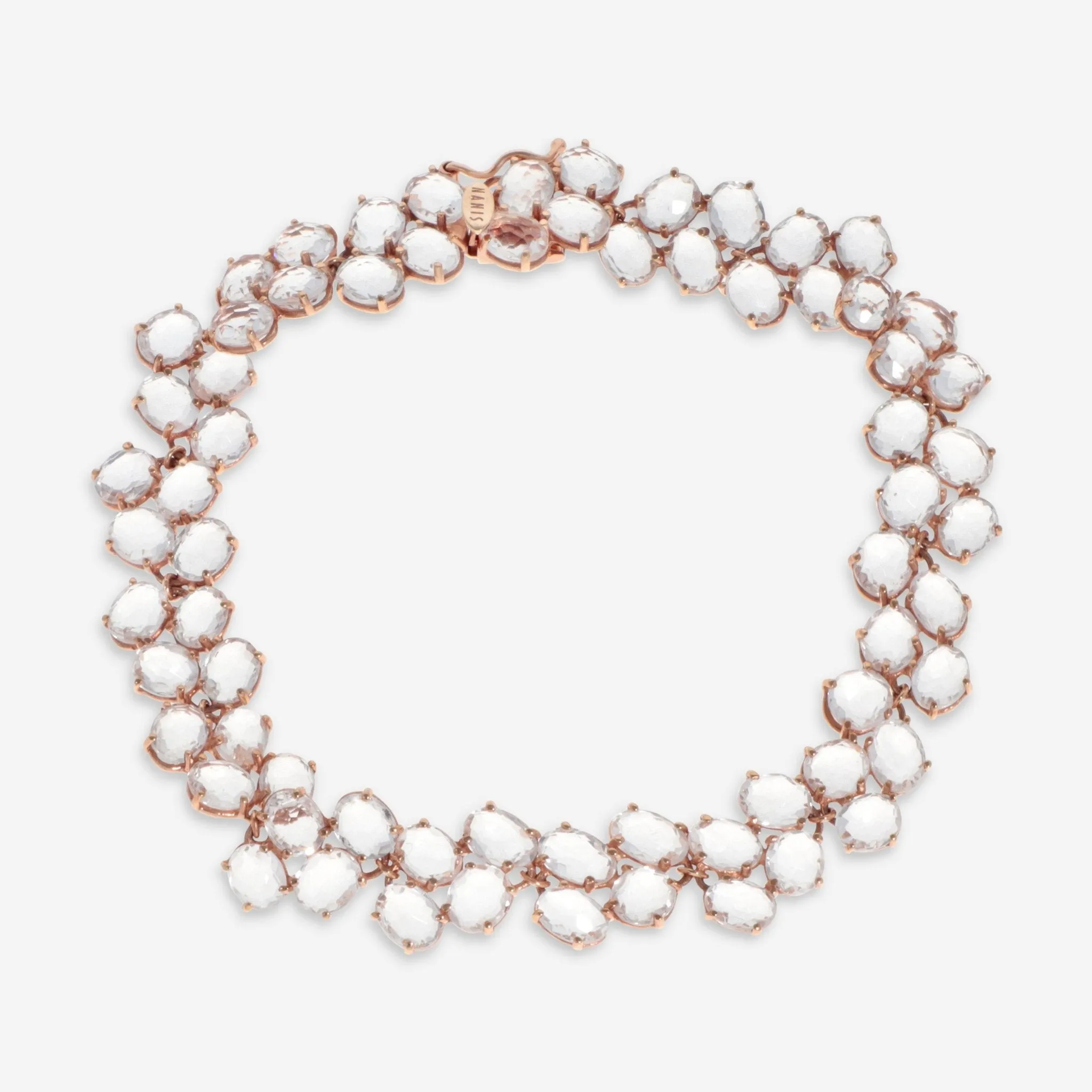 Nanis 18K Yellow Gold Rock Crystal Chain Bracelet BI1-515