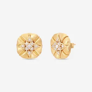 Nanis Amarcord 18K Yellow Gold Diamond Stud Earrings OS17-571