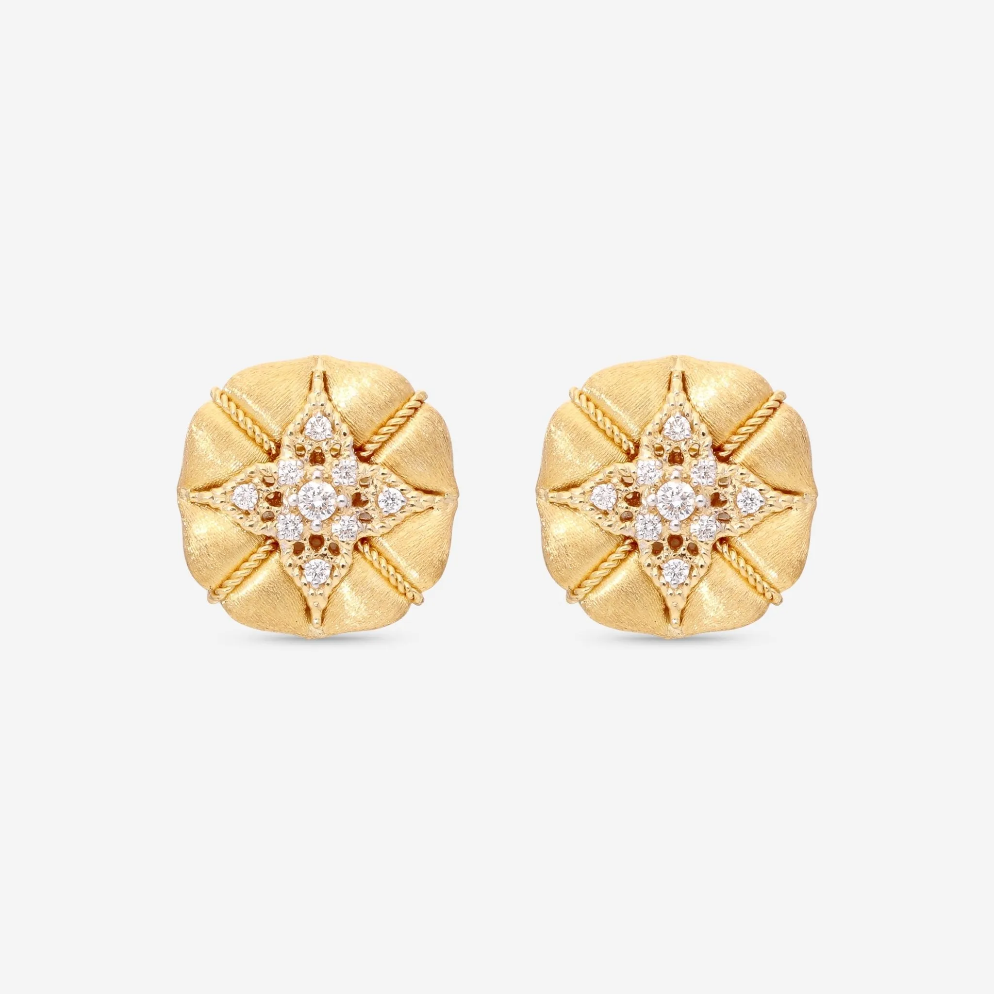 Nanis Amarcord 18K Yellow Gold Diamond Stud Earrings OS17-571