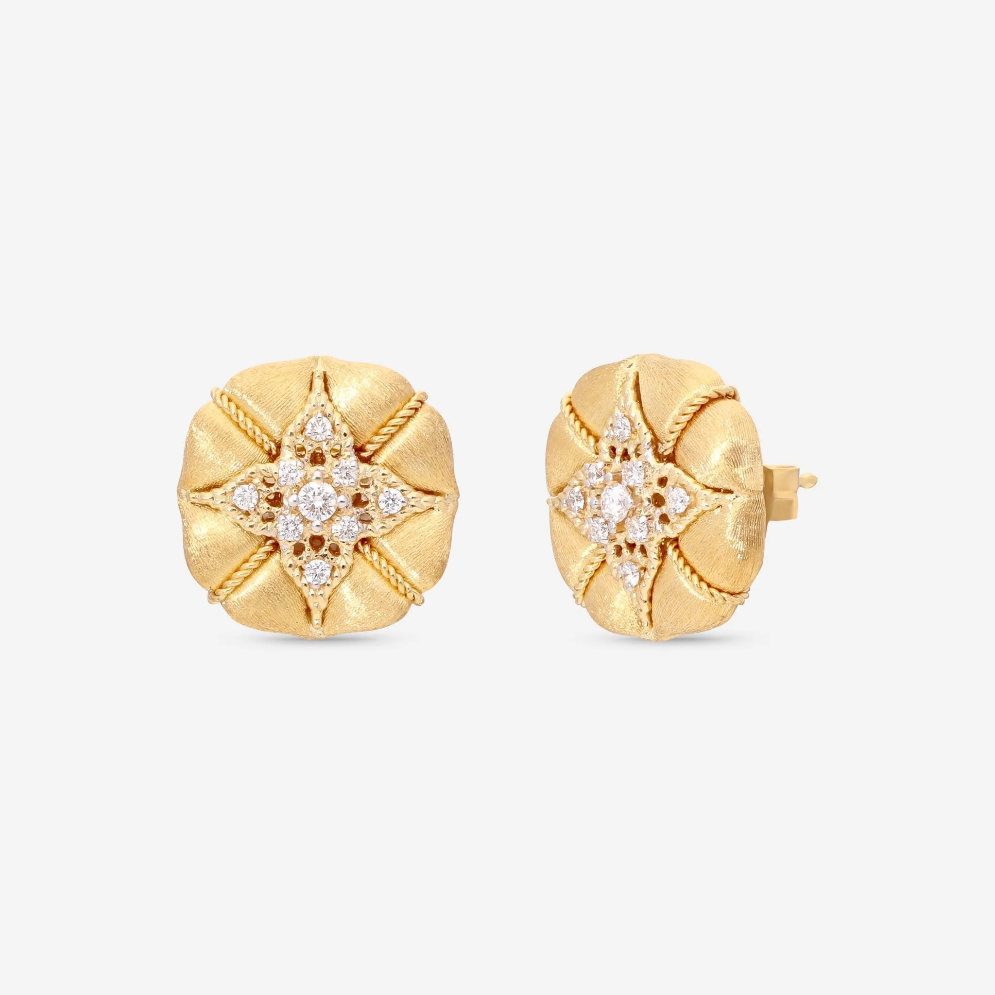Nanis Amarcord 18K Yellow Gold Diamond Stud Earrings OS17-571