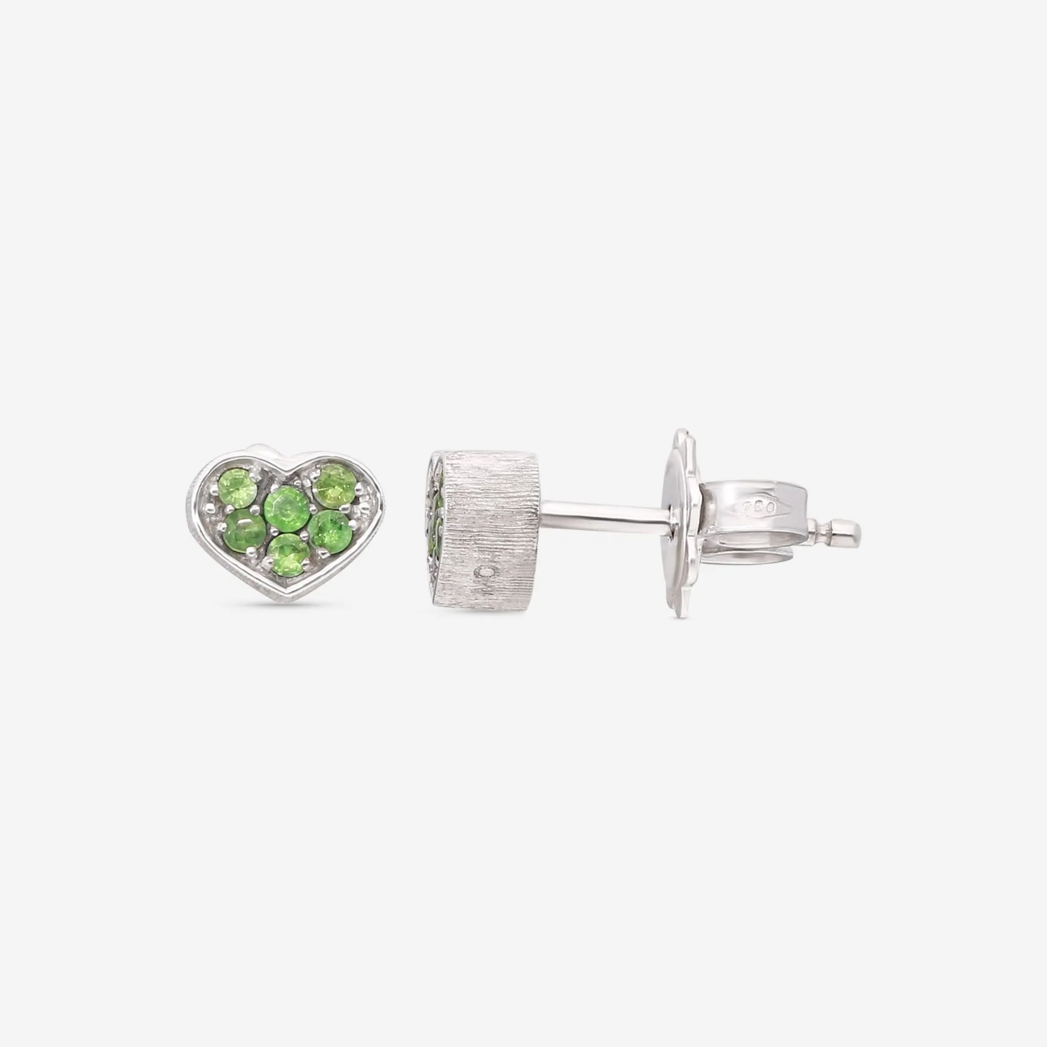 Nanis Q-Ori 18K White Gold Tsavorite Stud Earrings OS3-506
