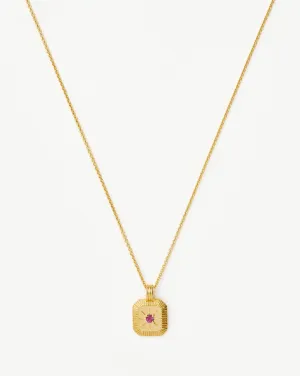October Birthstone Pendant Necklace | 18k Gold Vermeil/Pink Tourmaline
