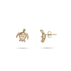 Pick A Pearl Honu Earrings in Gold - 14mm
