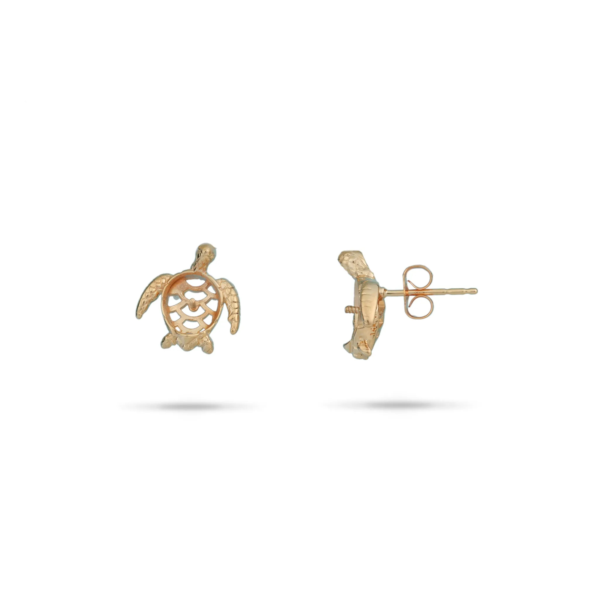 Pick A Pearl Honu Earrings in Gold - 14mm