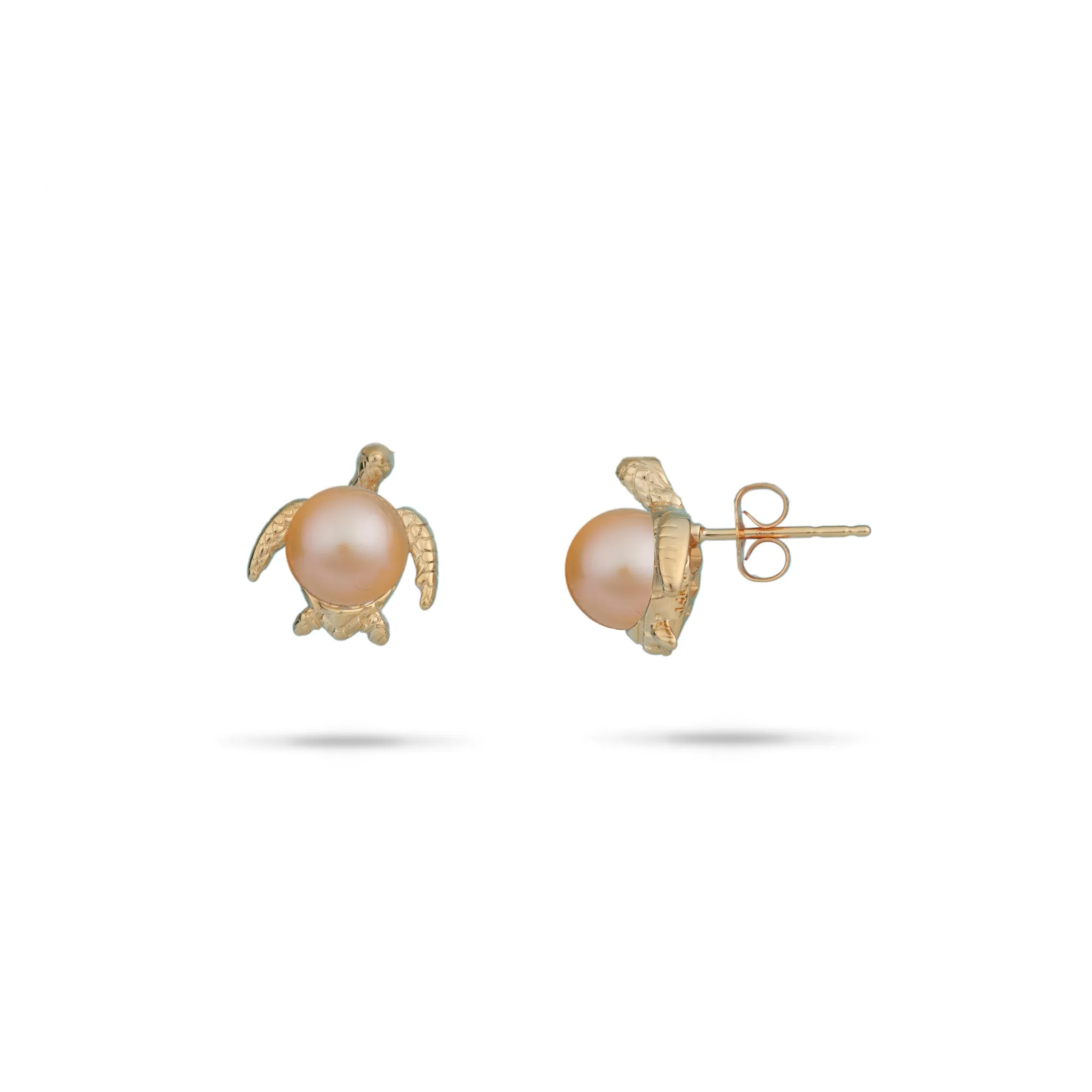 Pick A Pearl Honu Earrings in Gold - 14mm