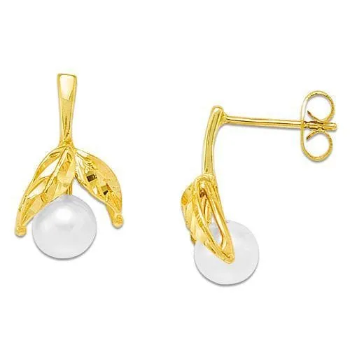 Pick A Pearl Maile Earrings in Gold