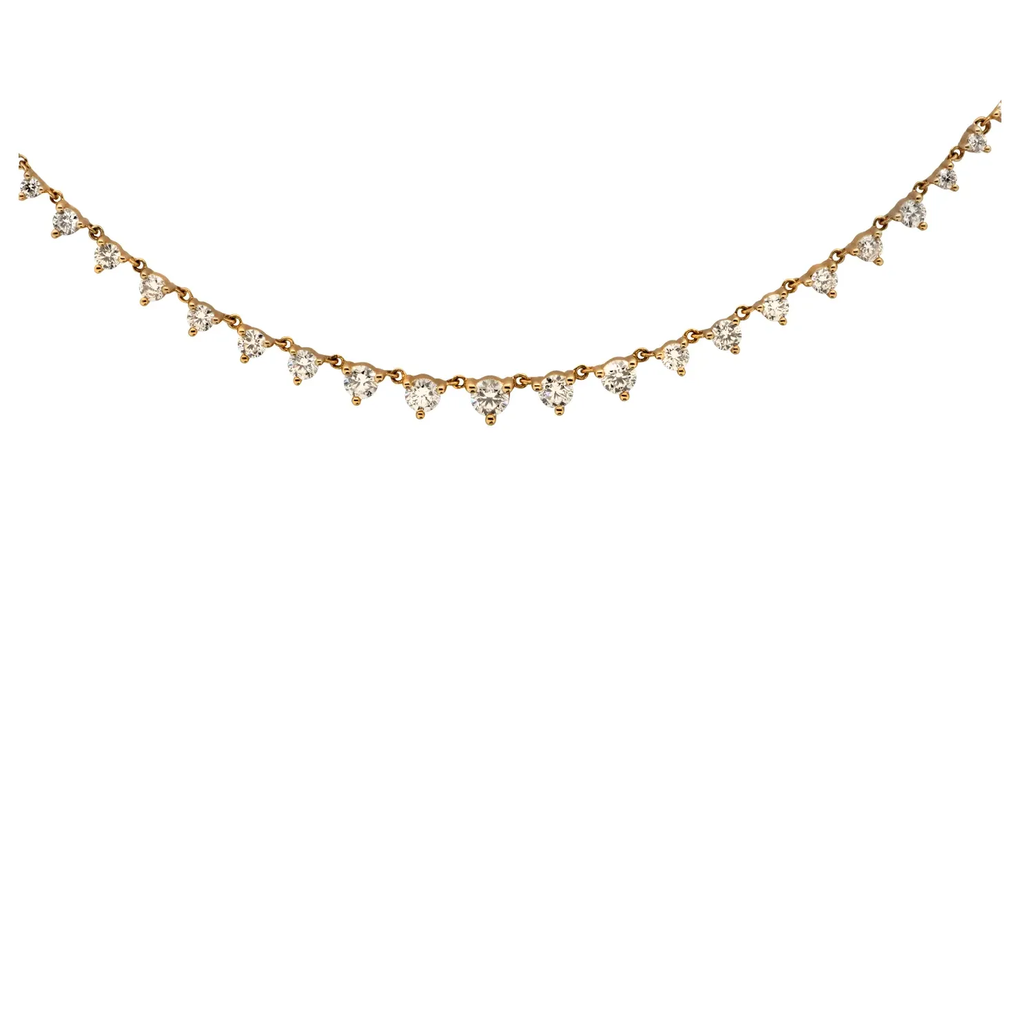 Post-1980s 18KT Yellow Gold Diamond Necklace