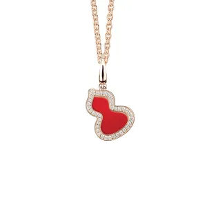 Qeelin Wulu Medium Red Agate and Diamonds Pendant WUP30ABRGRA