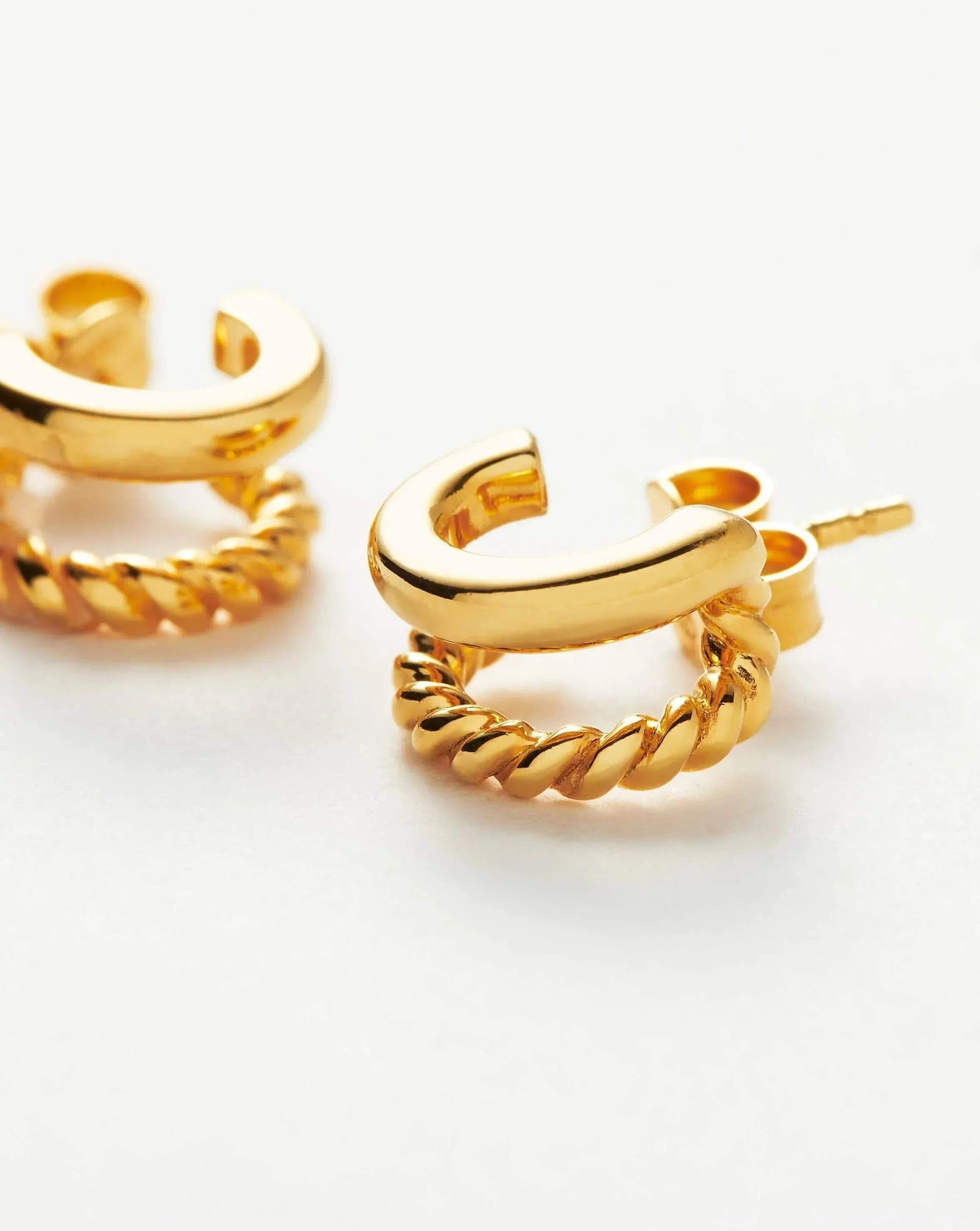 Radial Double Huggies | 18k Gold Vermeil
