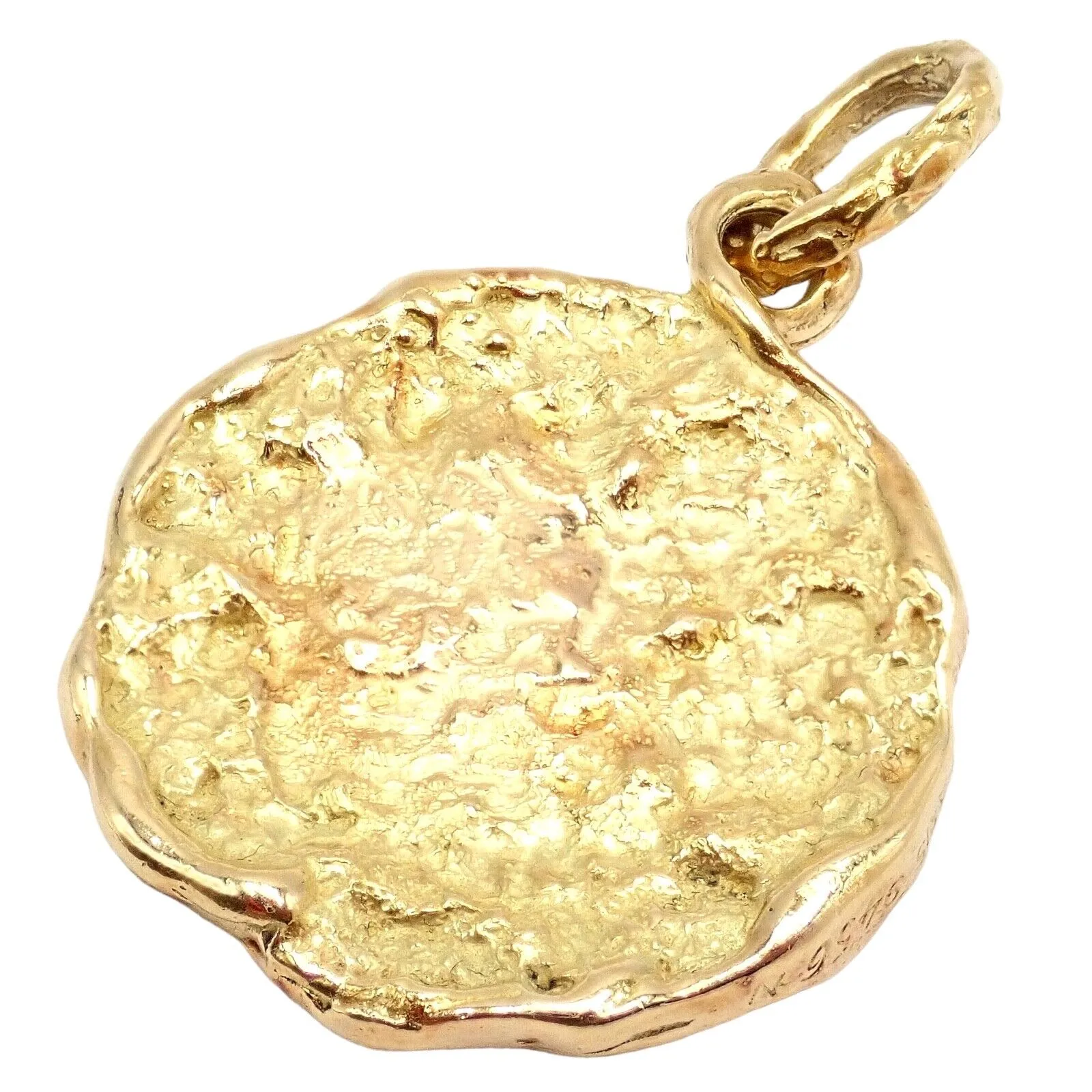 Rare! Vintage Chaumet Paris 18k Yellow Gold Zodiac Aquarius Pendant Medallion