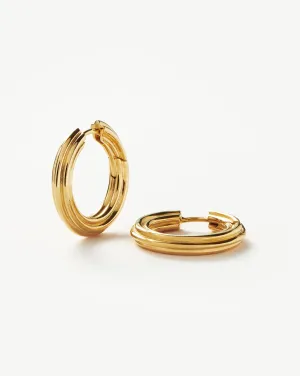 Ridge Small Hoop Earrings | 18k Gold Plated