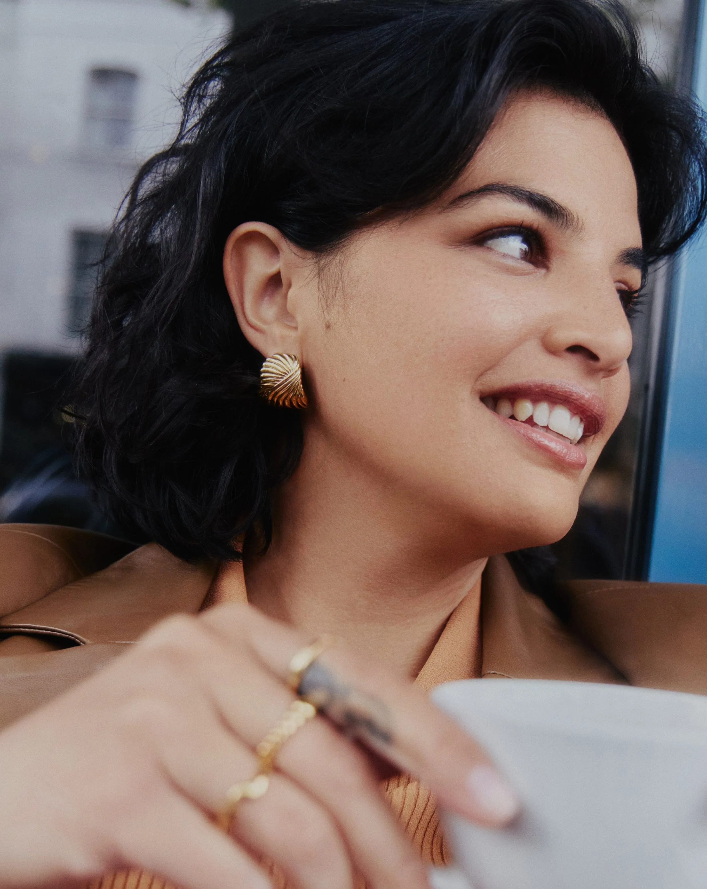 Ripple Oversized Stud Earrings | 18k Gold Plated
