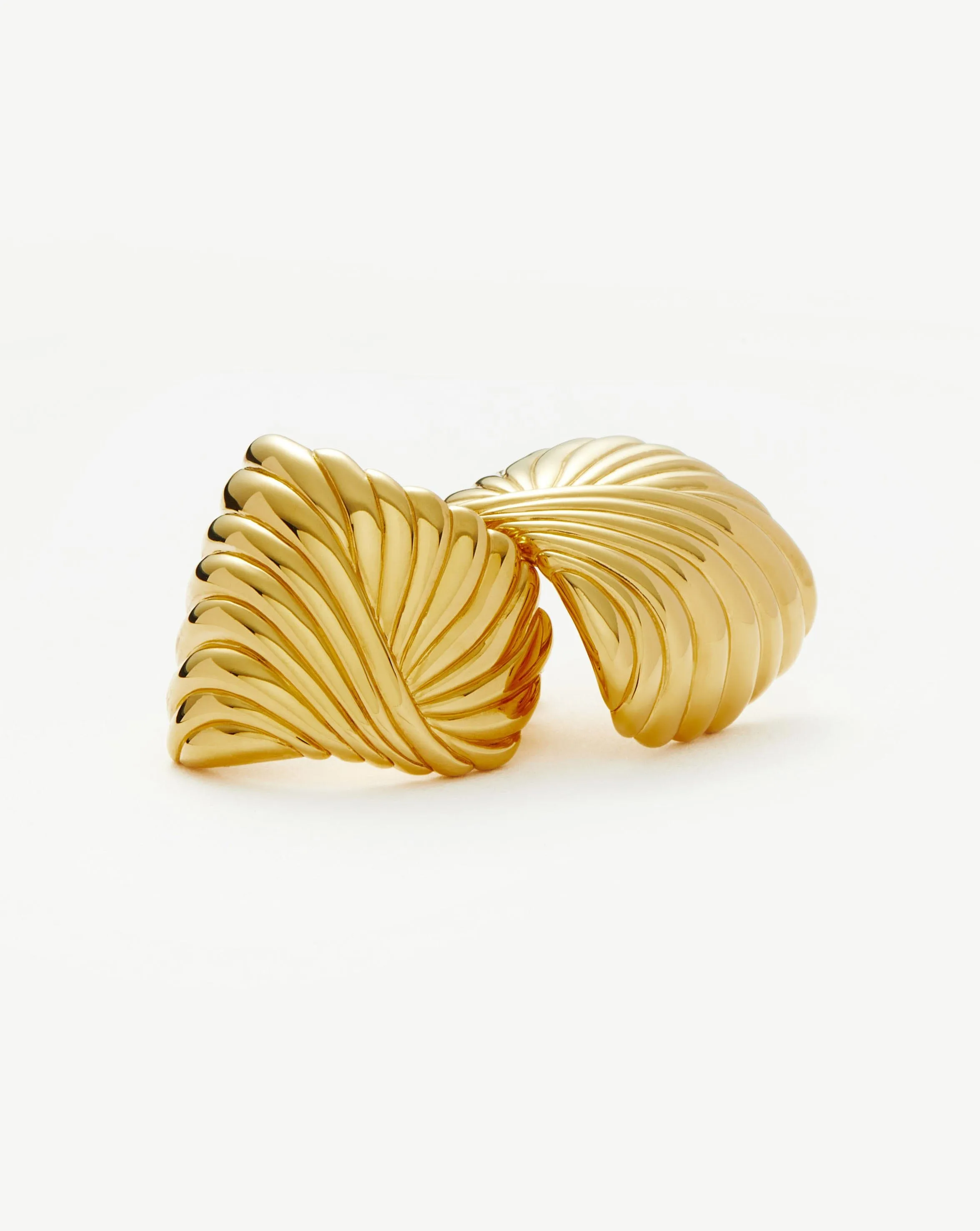 Ripple Oversized Stud Earrings | 18k Gold Plated