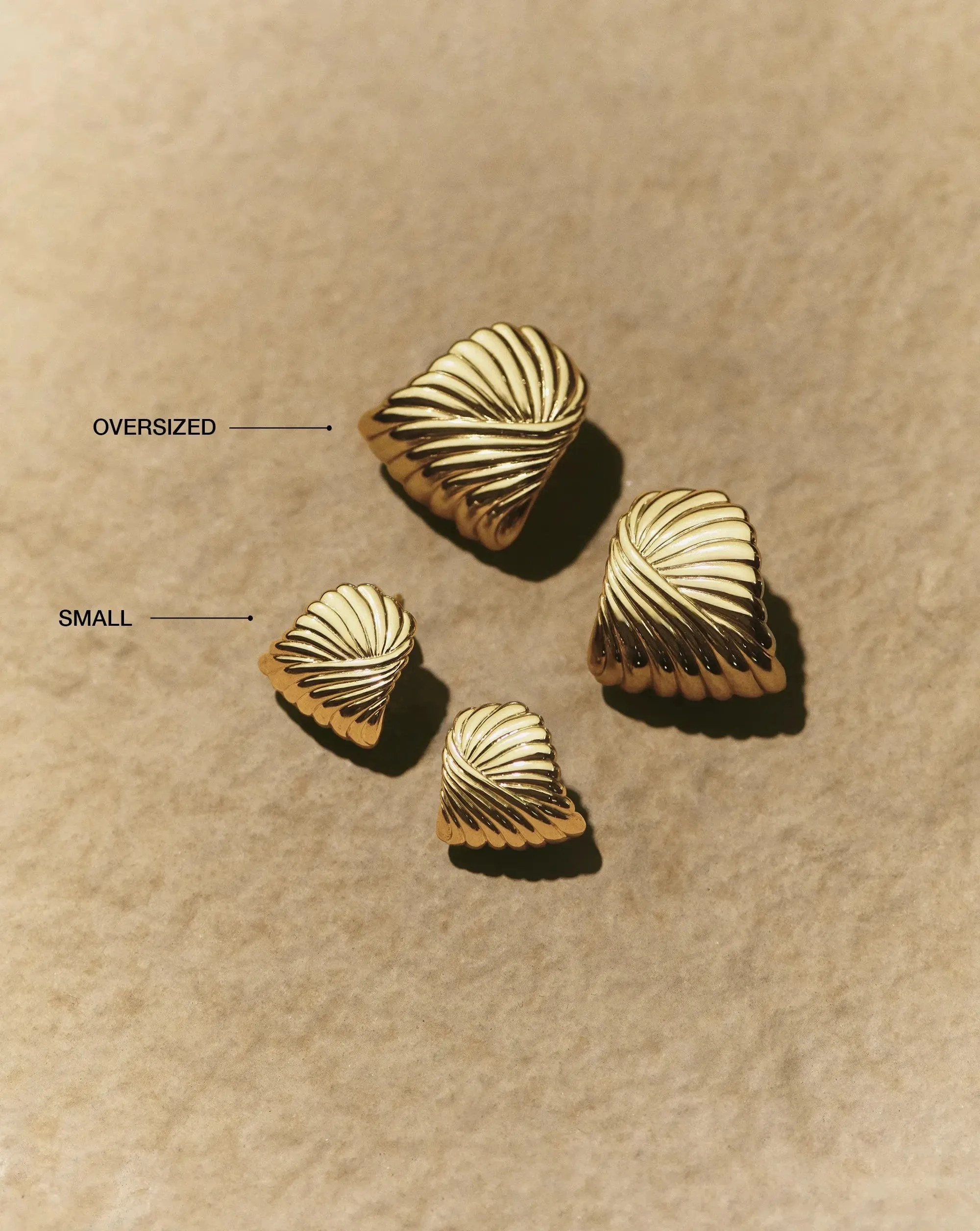 Ripple Oversized Stud Earrings | 18k Gold Plated
