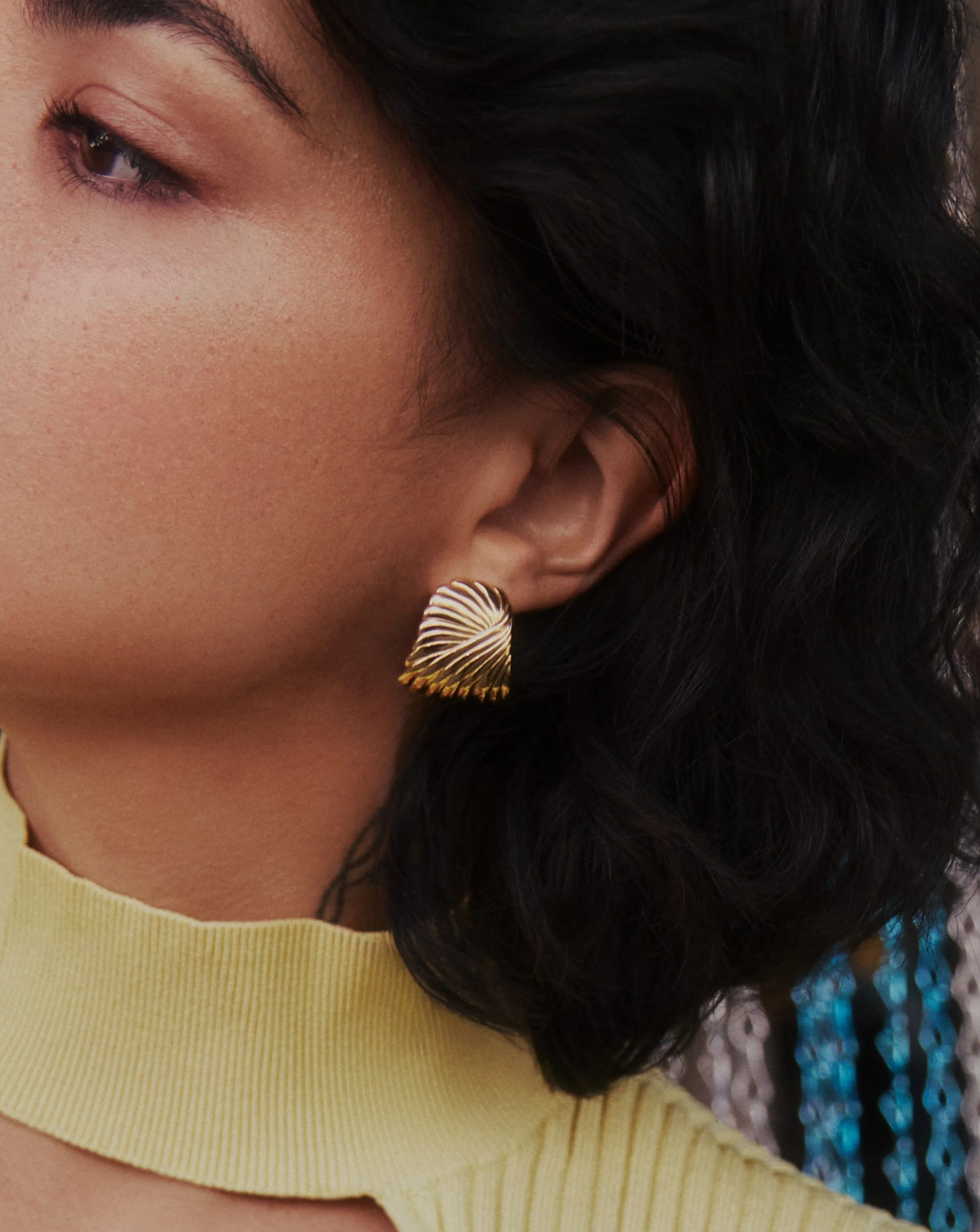 Ripple Oversized Stud Earrings | 18k Gold Plated