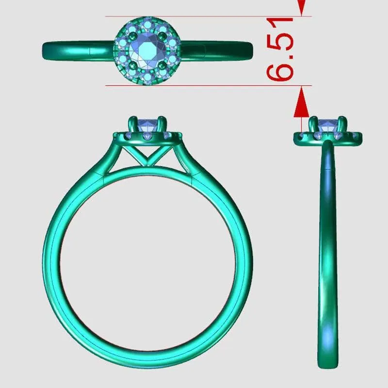 Rose - Petit Diamond Halo Ring 0.25ct