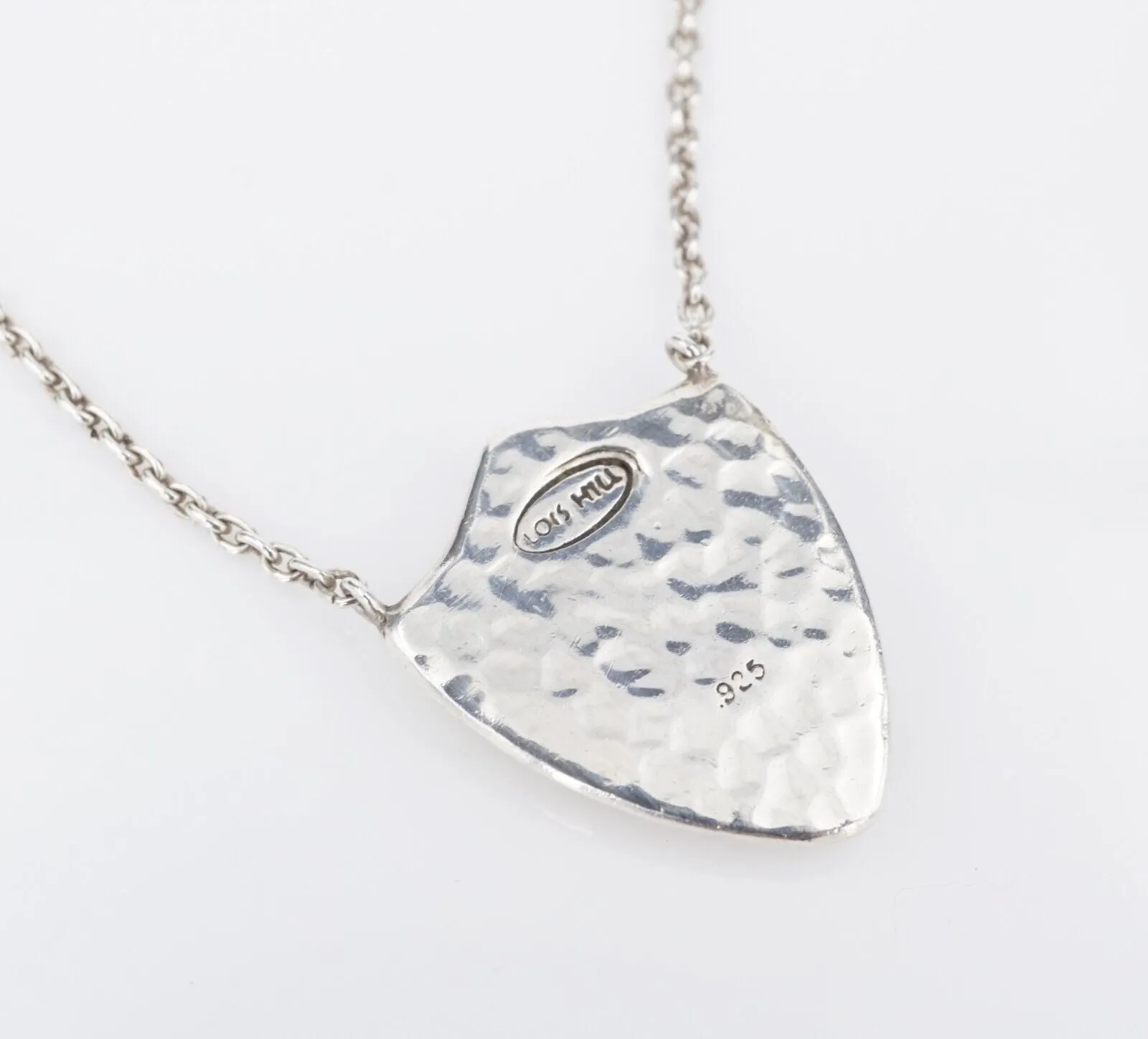 Sterling Silver Lois Hill Necklace Shield Fixed Pendant Toggle 15.5-16.5" NS2196