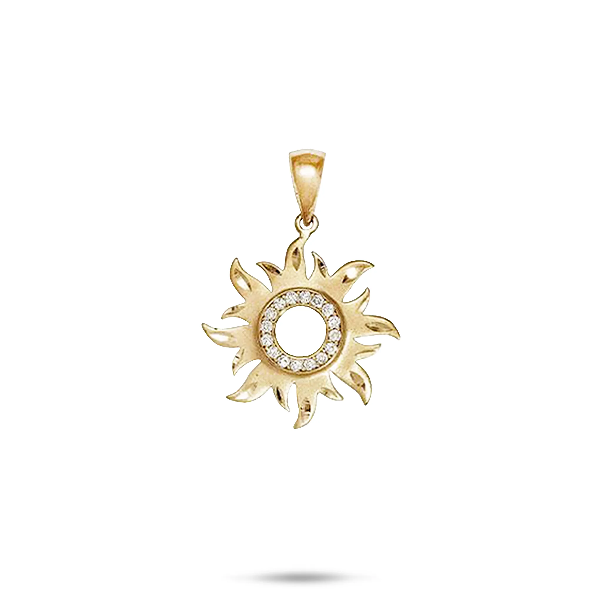 Sun Pendant in Gold with Diamonds - 17mm