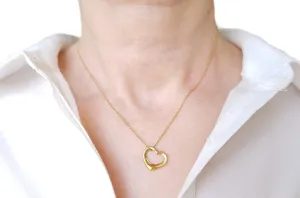 Tiffany & Co 16mm Open Heart Pendant 750 (Gold)  16"
