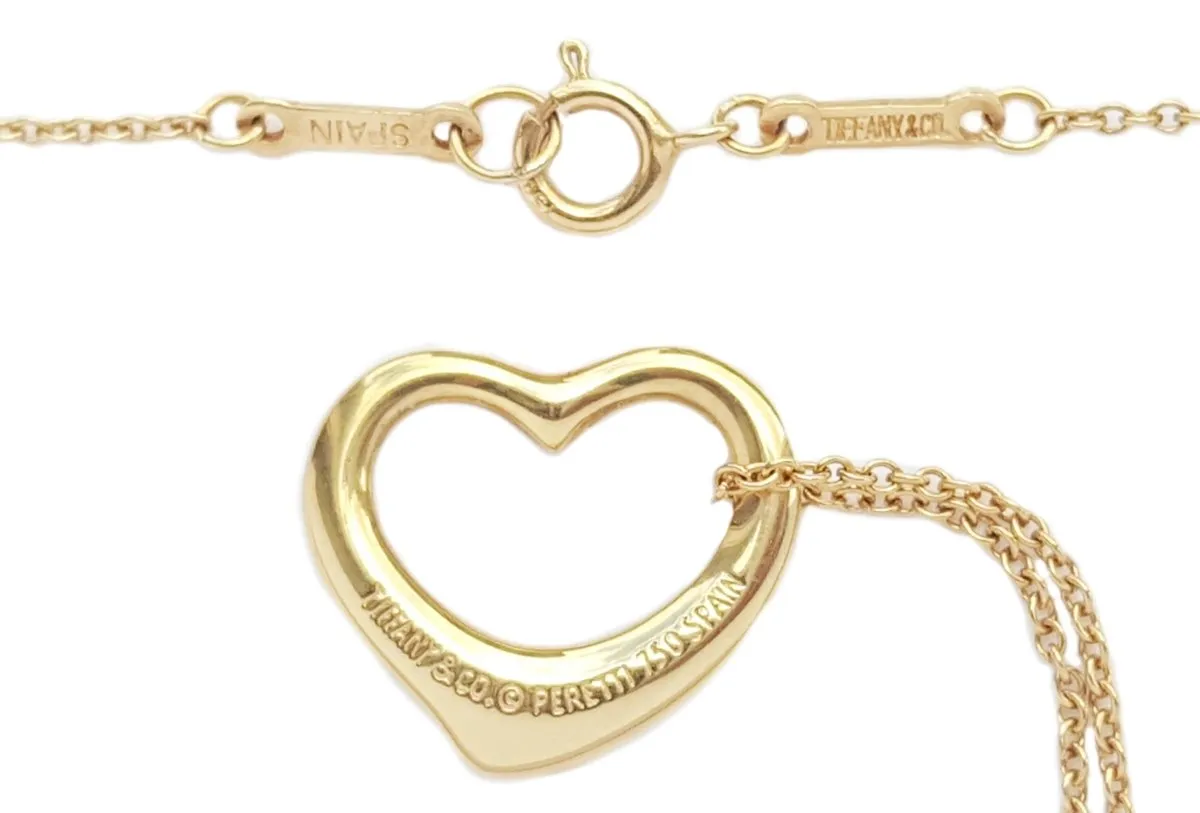 Tiffany & Co 16mm Open Heart Pendant 750 (Gold)  16"