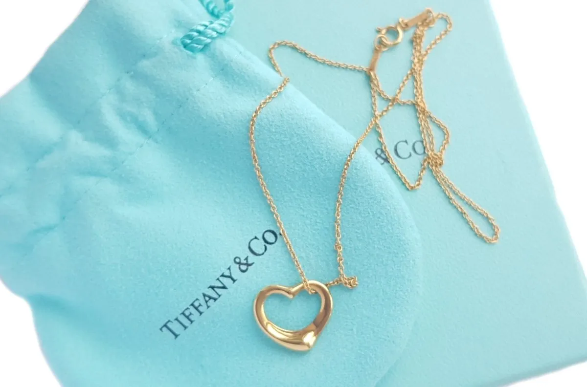 Tiffany & Co 16mm Open Heart Pendant 750 (Gold)  16"