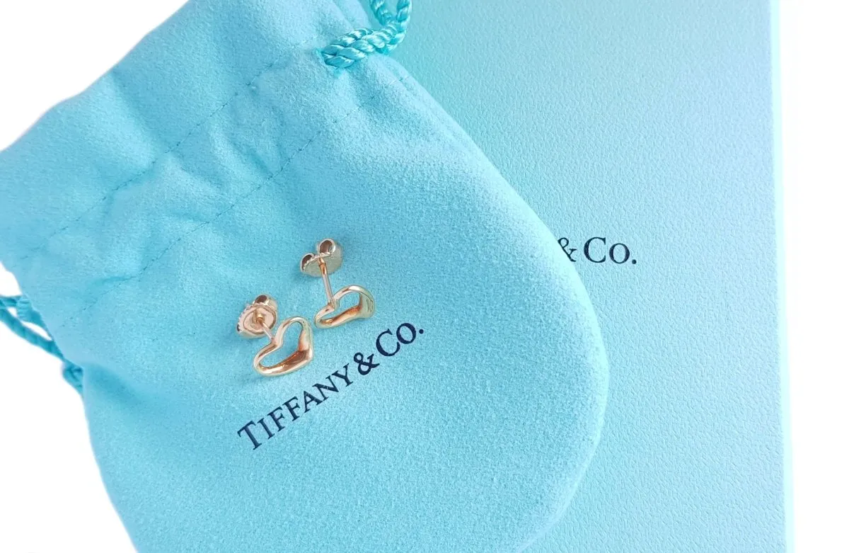 Tiffany & Co Elsa Peretti 8mm 18k (Gold) Open Heart Earrings