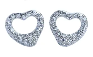 Tiffany & Co. Elsa Peretti Diamond Open Heart Earrings
