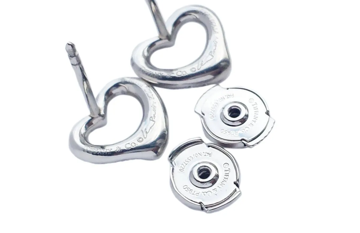 Tiffany & Co. Elsa Peretti Diamond Open Heart Earrings