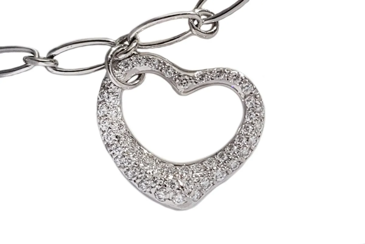 Tiffany & Co. Elsa Peretti Open Heart Diamond Bracelet