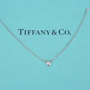 Tiffany & Co. Peretti Diamond DBTY Necklace Pendant Sterling Silver 16" NS2176