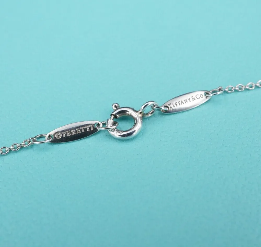 Tiffany & Co. Peretti Diamond DBTY Necklace Pendant Sterling Silver 16" NS2176